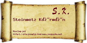 Steinmetz Kármán névjegykártya